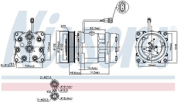 Компрессор, кондиционер - 89083 NISSENS