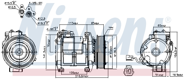 Компрессор, кондиционер - 89084 NISSENS
