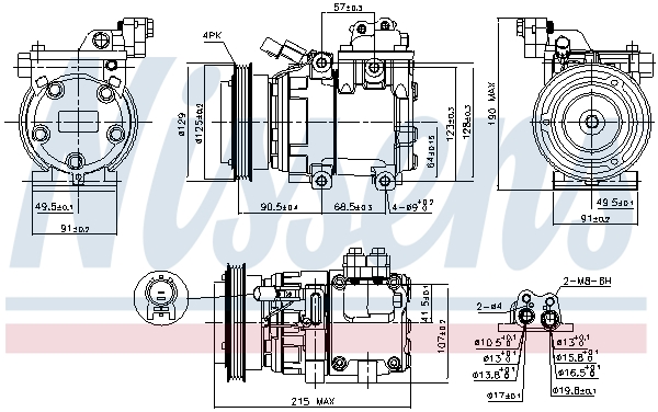 Компрессор, кондиционер - 89085 NISSENS
