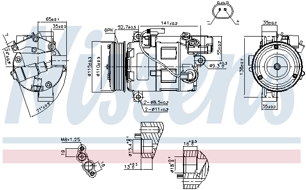 Компрессор, кондиционер - 89086 NISSENS