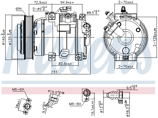Compressor, air conditioning - 890882 NISSENS