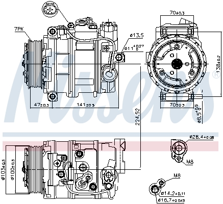 Compressor, air conditioning - 89090 NISSENS