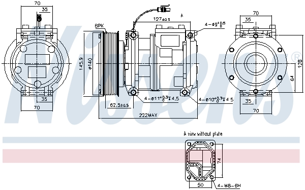 Compressor, air conditioning - 890901 NISSENS