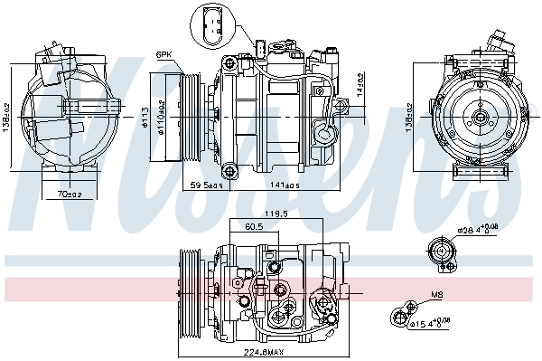 Compressor, air conditioning - 89091 NISSENS