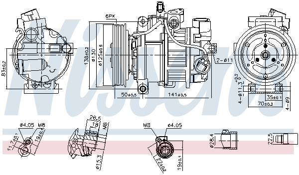 Compressor, air conditioning - 890921 NISSENS