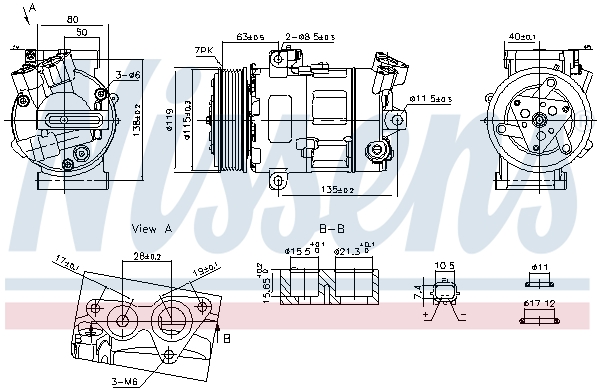 Compressor, air conditioning - 890947 NISSENS