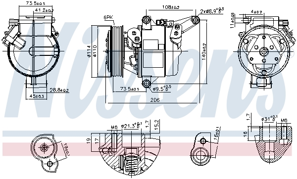 Compressore, Climatizzatore - 890948 NISSENS