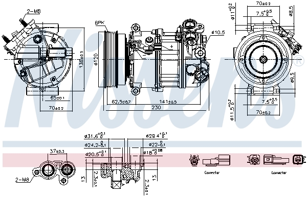Compressor, air conditioning - 891004 NISSENS