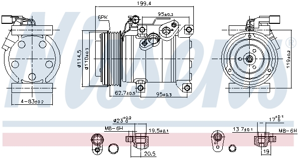 Compressor, air conditioning - 891006 NISSENS