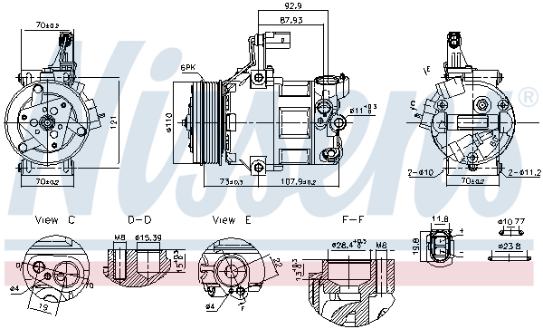 Compressor, air conditioning - 891034 NISSENS
