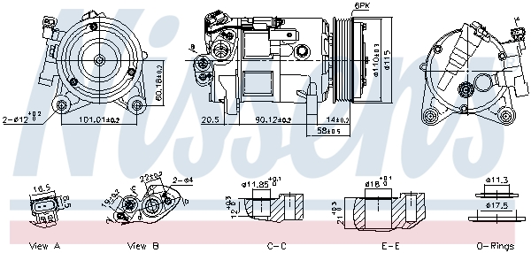 Compressor, air conditioning - 891038 NISSENS