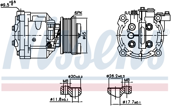 Compressor, air conditioning - 891078 NISSENS