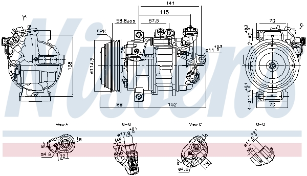 Compressore, Climatizzatore - 891101 NISSENS