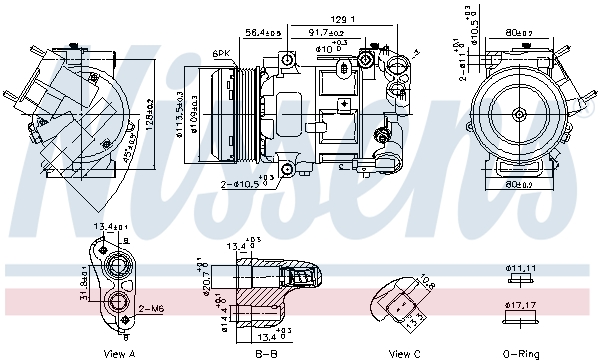 Compressor, air conditioning - 891103 NISSENS