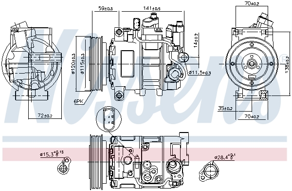 Compressor, air conditioning - 89111 NISSENS