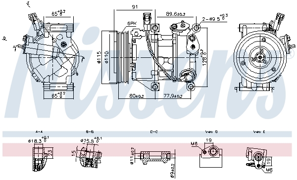 Compressor, air conditioning - 891114 NISSENS