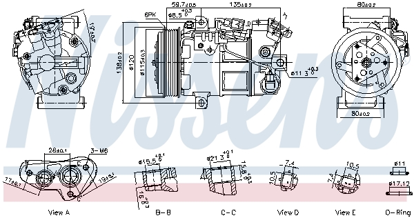 Compressor, air conditioning - 891141 NISSENS