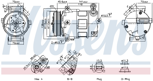 Compressor, air conditioning - 891152 NISSENS