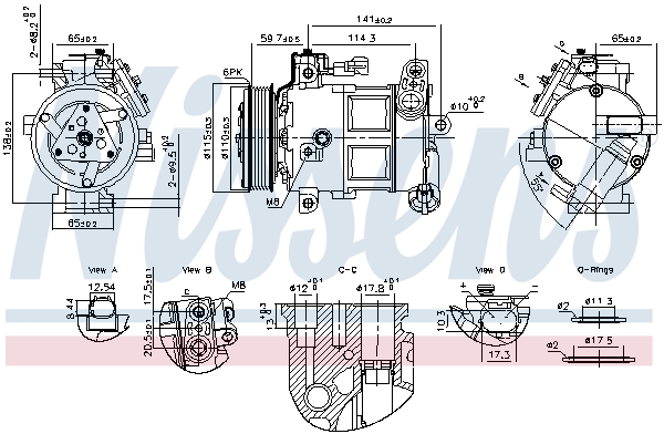 Compressor, air conditioning - 891186 NISSENS