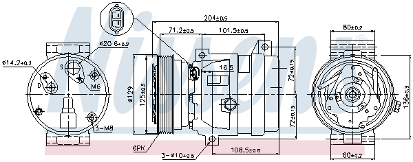 Compressor, air conditioning - 89121 NISSENS