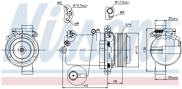 Compressor, air conditioning - 89133 NISSENS