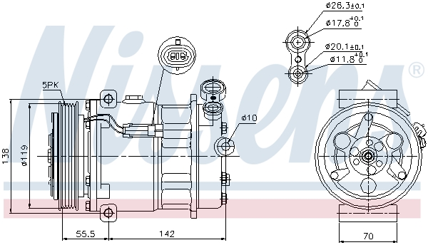 Compressor, air conditioning - 89157 NISSENS