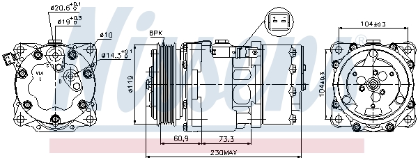 Compressor, air conditioning - 89195 NISSENS