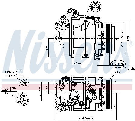 Компрессор, кондиционер - 89199 NISSENS