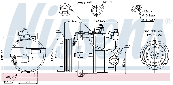 Compressor, air conditioning - 89200 NISSENS