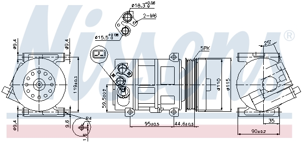 Compressor, air conditioning - 89202 NISSENS