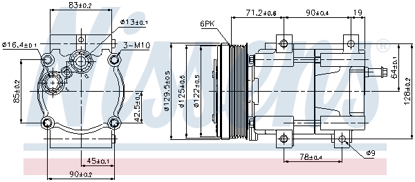 Компрессор, кондиционер - 89205 NISSENS