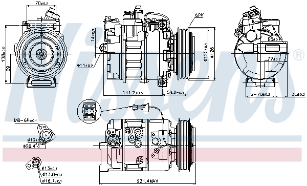 Compressor, air conditioning - 89208 NISSENS