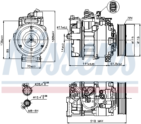 Компрессор, кондиционер - 89210 NISSENS