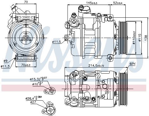 Compressor, air conditioning - 89214 NISSENS