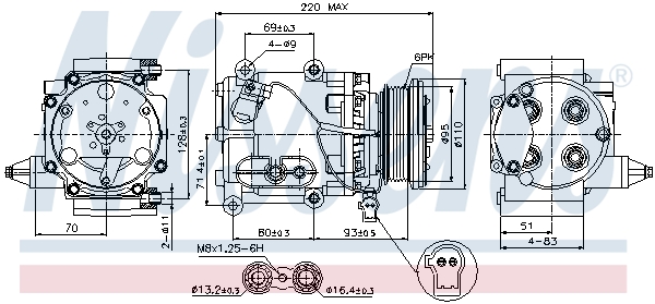 Compressor, air conditioning - 89228 NISSENS