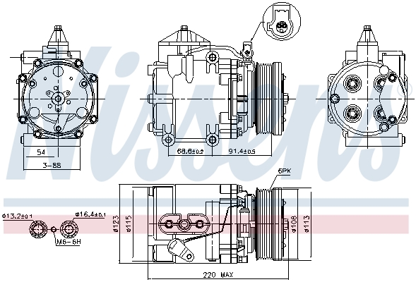Compressor, air conditioning - 89248 NISSENS
