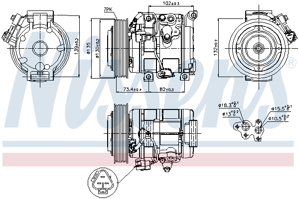 Compressor, air conditioning - 89250 NISSENS