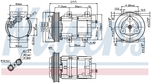 Compressor, air conditioning - 89251 NISSENS