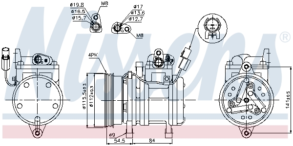 Compressor, air conditioning - 89255 NISSENS