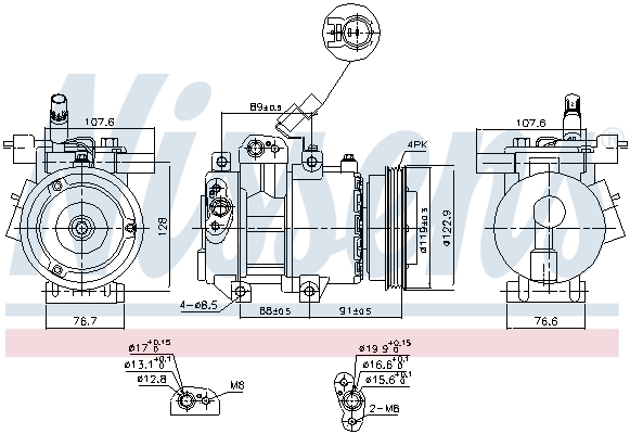 Compressor, air conditioning - 89279 NISSENS
