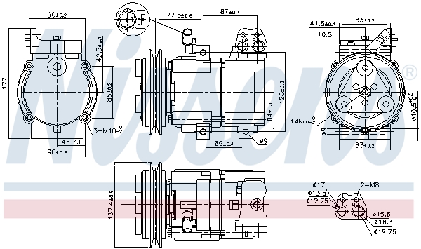 Compressor, air conditioning - 89283 NISSENS