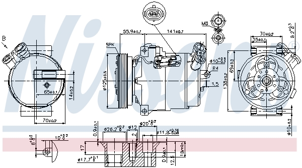 Compressor, air conditioning - 89308 NISSENS