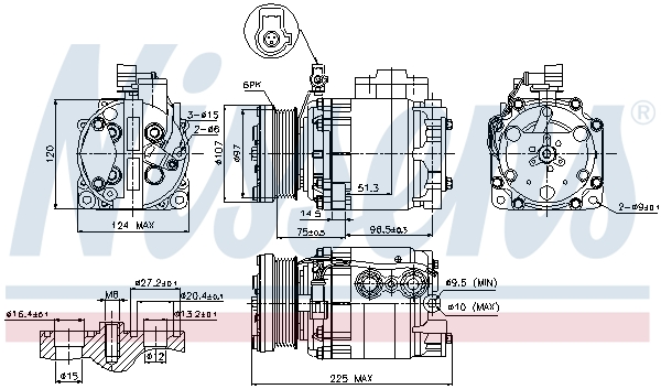 Compressor, air conditioning - 89354 NISSENS