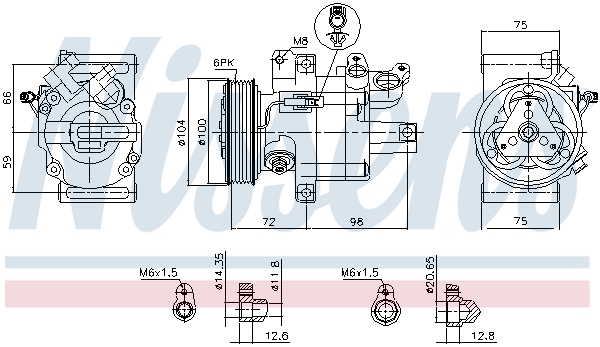 Compressor, air conditioning - 89399 NISSENS