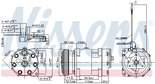 Компрессор, кондиционер - 89489 NISSENS