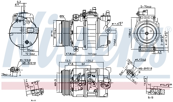 Compressor, air conditioning - 89496 NISSENS