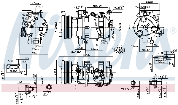 Compressor, air conditioning - 89550 NISSENS