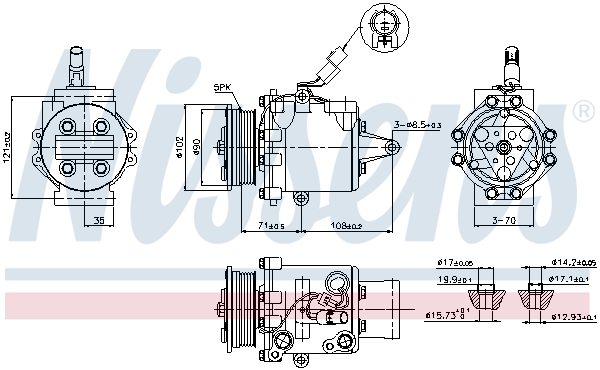 Compressor, air conditioning - 89591 NISSENS