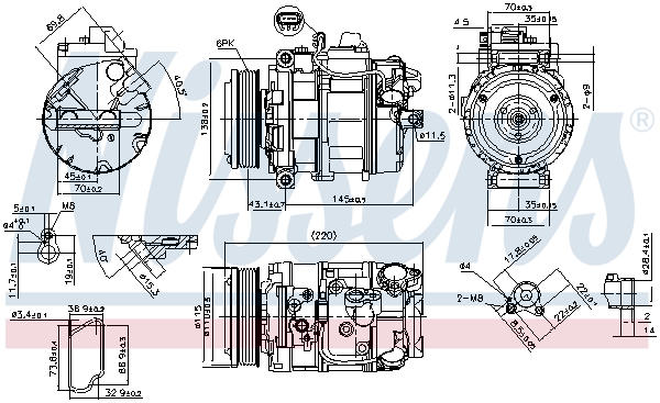 Compressor, air conditioning - 89599 NISSENS