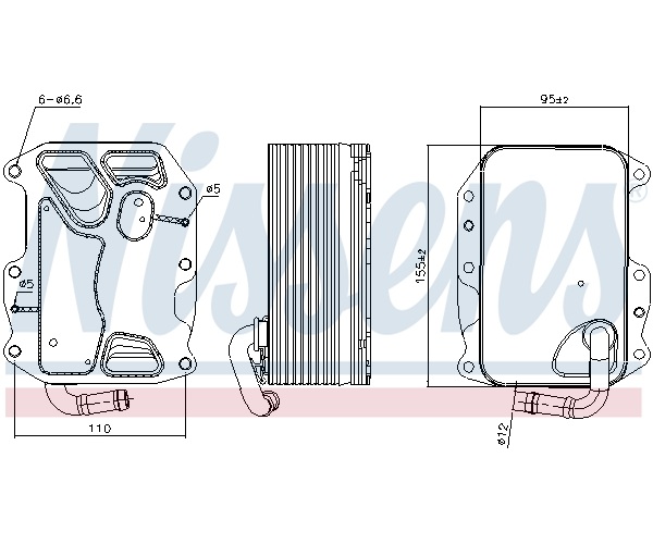 Oil Cooler, engine oil - 90852 NISSENS